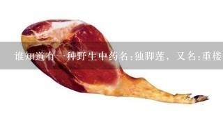 誰知道有1種野生中藥名:獨腳蓮，又名:重樓的市場價